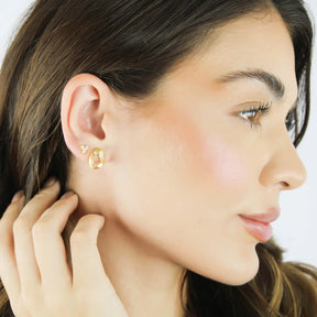 Brinco Cravejado Banhado a Ouro 18K