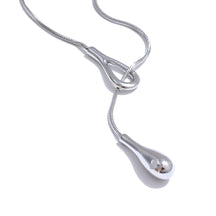 Colar Gravatinha Nó com Pingente de Gota em Aço Inoxidável Premium 316L - Banhado a Ouro 18k