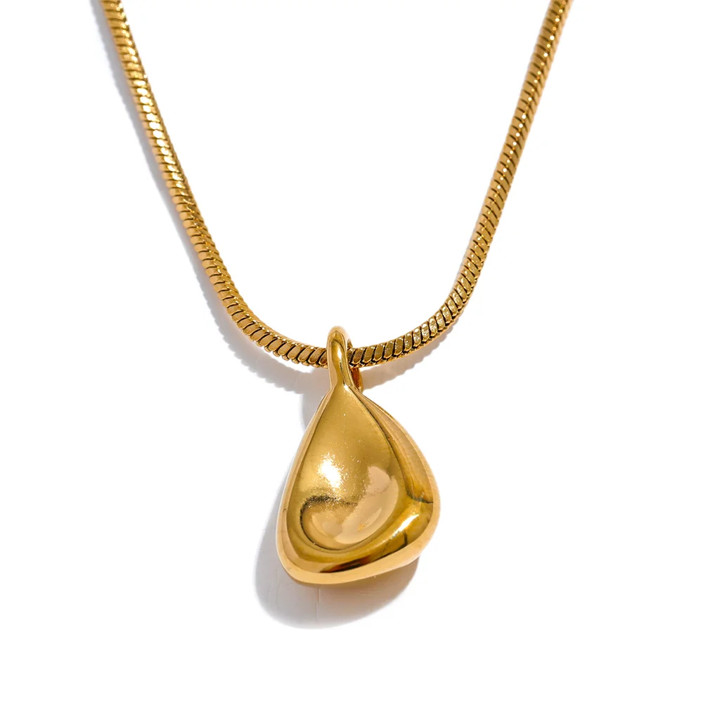 Colar de Corrente com Pingente de Gota Ajustável em Aço Inoxidável Premium - Banhado a Ouro 18k