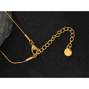 Colar Pingente Redondo com Pérola Banhado a Ouro Real - Aço Inoxidável Premium