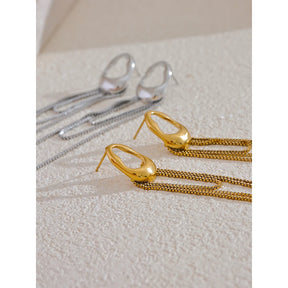 Brincos de Gota Inteiriça com Fecho de Encaixe em Aço Inoxidável Premium - Banhado a Ouro 18k