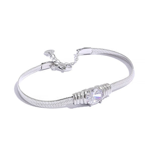Pulseira Malha Italiana Gold com Ponto de Luz em Zircônia Luxo