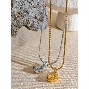 Colar de Corrente com Pingente de Gota Ajustável em Aço Inoxidável Premium - Banhado a Ouro 18k