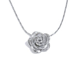 Colar com Pingente de Rosa Esculpida Banhado a Ouro 18k - Joia em Aço Premium