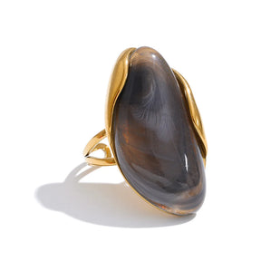 Anel Ajustável em Aço Inoxidável Premium - Banhado a Ouro 18k