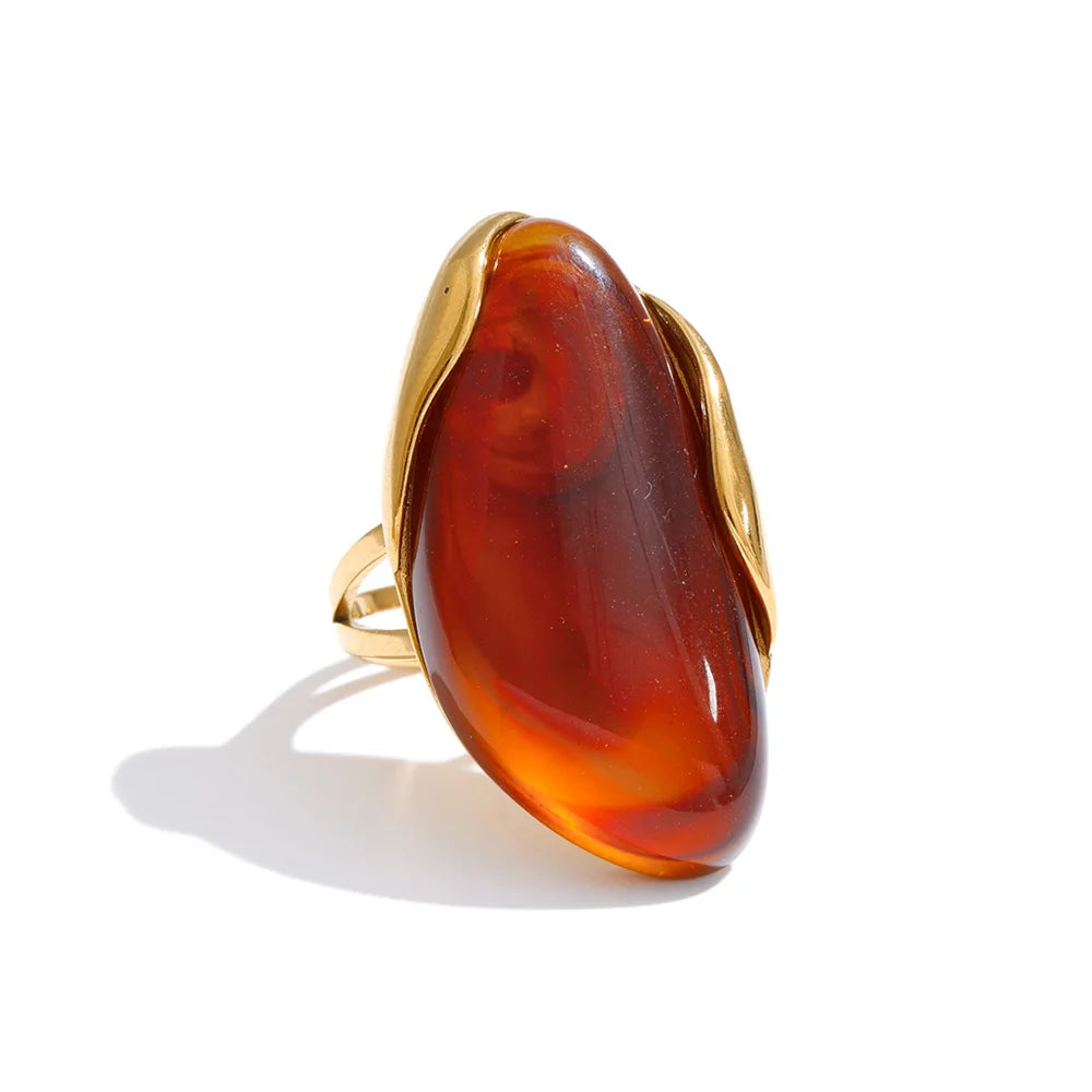 Anel Ajustável em Aço Inoxidável Premium - Banhado a Ouro 18k