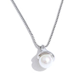 Colar Ponto de Luz com Pérola Solitária Banhado a Ouro 18k - Aço Premium à Prova d'Água