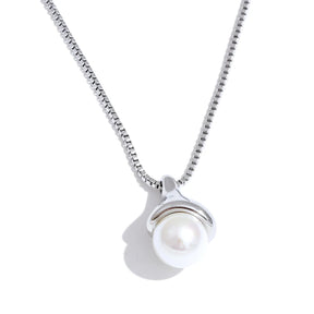 Colar Ponto de Luz com Pérola Solitária Banhado a Ouro 18k - Aço Premium à Prova d'Água