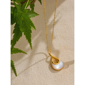 Colar Feminino de Luxo Pingente Gota – Banho Ouro 18k PVD em Aço Inoxidável Premium