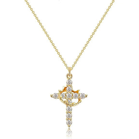 Colar Antiansiedade Pingente Cruz Banhado a Ouro 18K