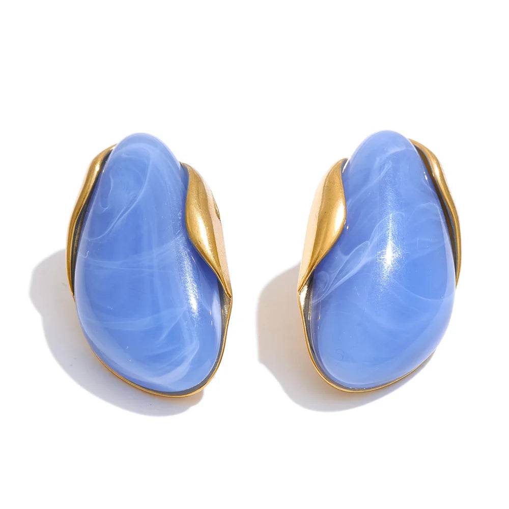 Brinco Feminino Geométrico em Aço Banhado a Ouro 18K – Diversas Cores