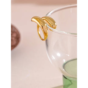 Anel Ajustável Bold com Design Fluido em Aço Inoxidável Premium 316L - Banhado a Ouro 18k