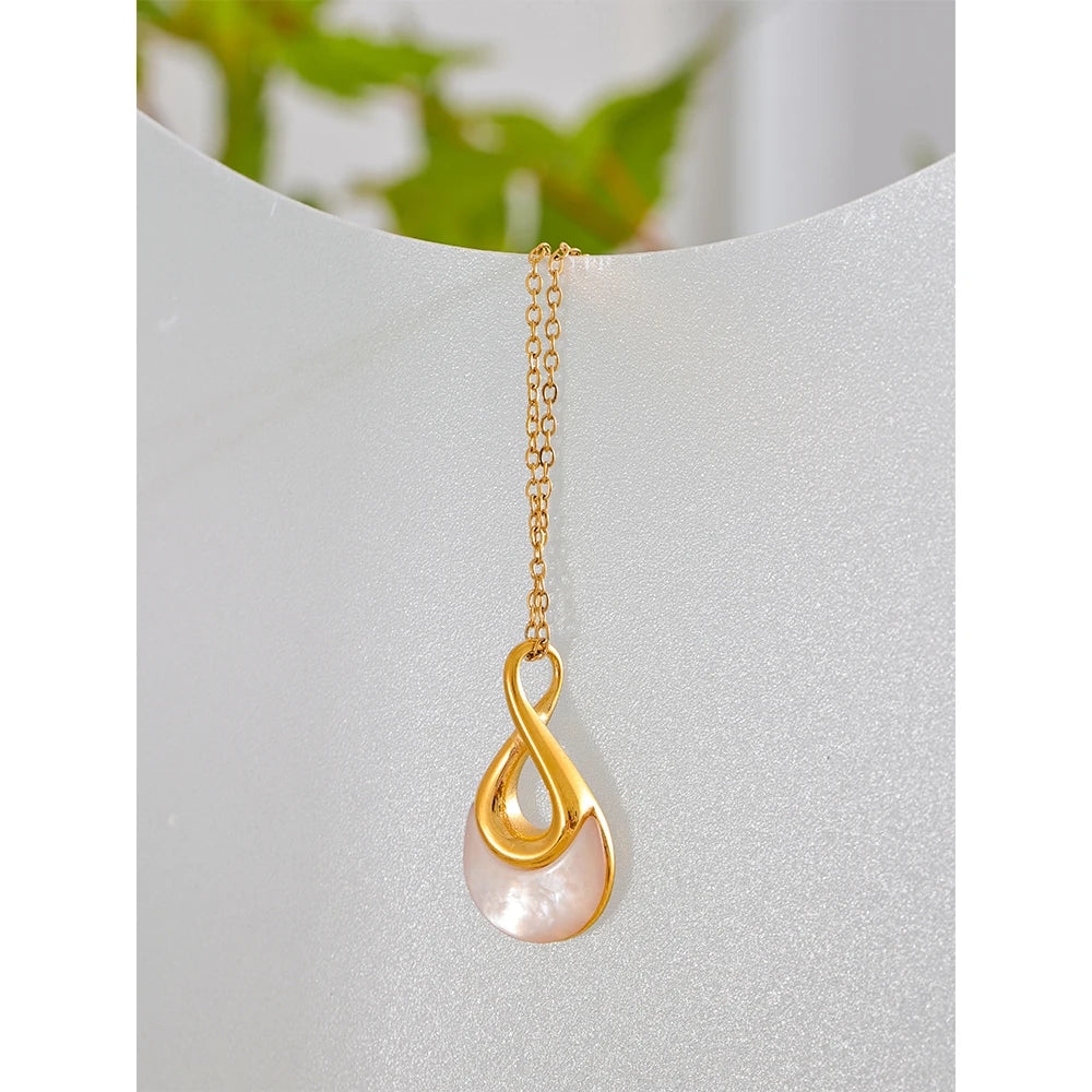 Colar Feminino de Luxo Pingente Gota – Banho Ouro 18k PVD em Aço Inoxidável Premium