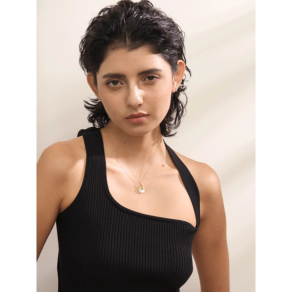 Colar Feminino de Luxo Pingente Gota – Banho Ouro 18k PVD em Aço Inoxidável Premium