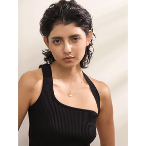 Colar Feminino de Luxo Pingente Gota – Banho Ouro 18k PVD em Aço Inoxidável Premium