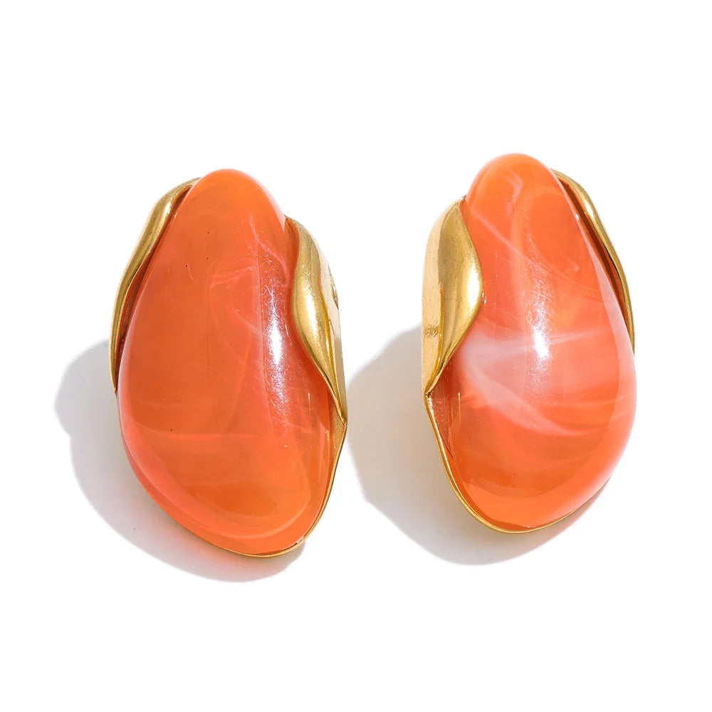 Brinco Feminino Geométrico em Aço Banhado a Ouro 18K – Diversas Cores