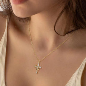 Colar Antiansiedade Pingente Cruz Banhado a Ouro 18K
