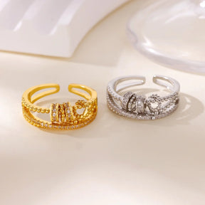 Anel Giratório Antiansiedade com Zircônias Banhado a Ouro 18K