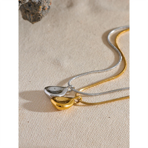 Colar de Corrente com Pingente de Gota Ajustável em Aço Inoxidável Premium - Banhado a Ouro 18k