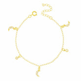 Pulseira Pingentes de Lua Banhado a Ouro 18K