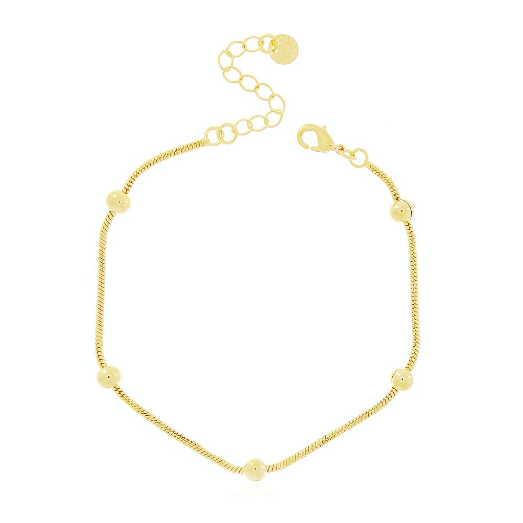 Pulseira com Esferas Banhado a Ouro 18K