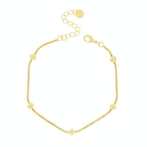 Pulseira com Esferas Banhado a Ouro 18K