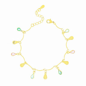 Pulseira Gotas de Zircônias Banhado a Ouro 18K