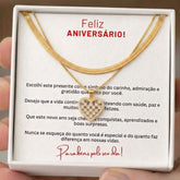 Presente de Aniversário  Colar Duplo Coração com Mensagem Banho Ouro 18k